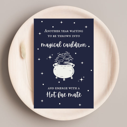 Thrown into the Cauldron Birthday Card, Romantasy Fae Mate