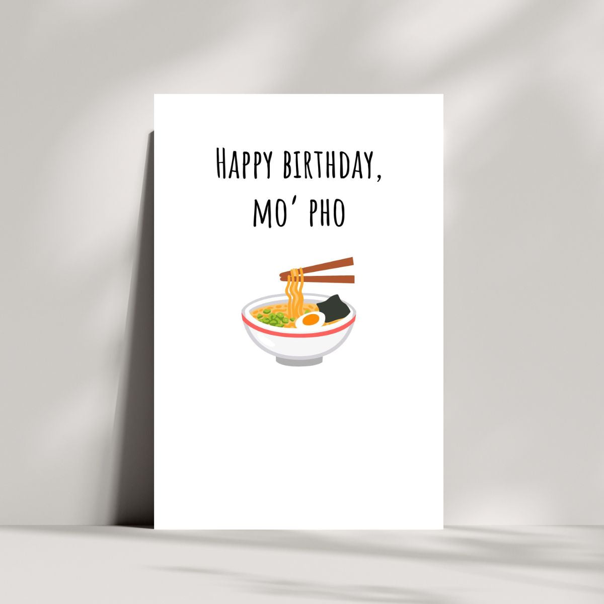 Printable Happy Birthday Mo' Pho Card, Funny Pun Birthday Card, Humorous Card for Him or Her, Unique Birthday Greeting, Instant Download