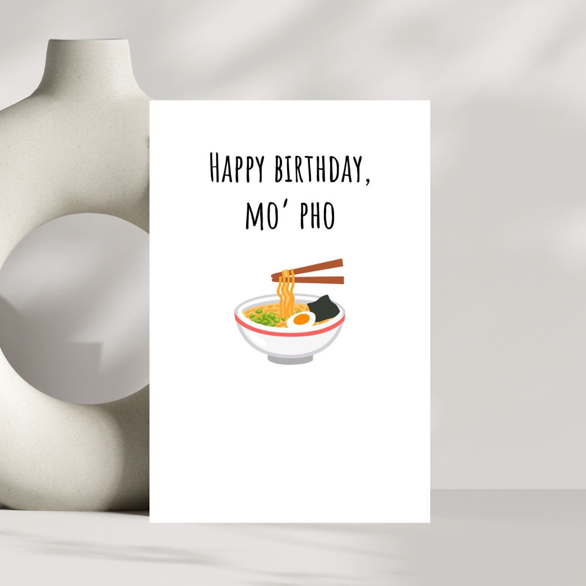 Printable Happy Birthday Mo' Pho Card, Funny Pun Birthday Card, Humorous Card for Him or Her, Unique Birthday Greeting, Instant Download