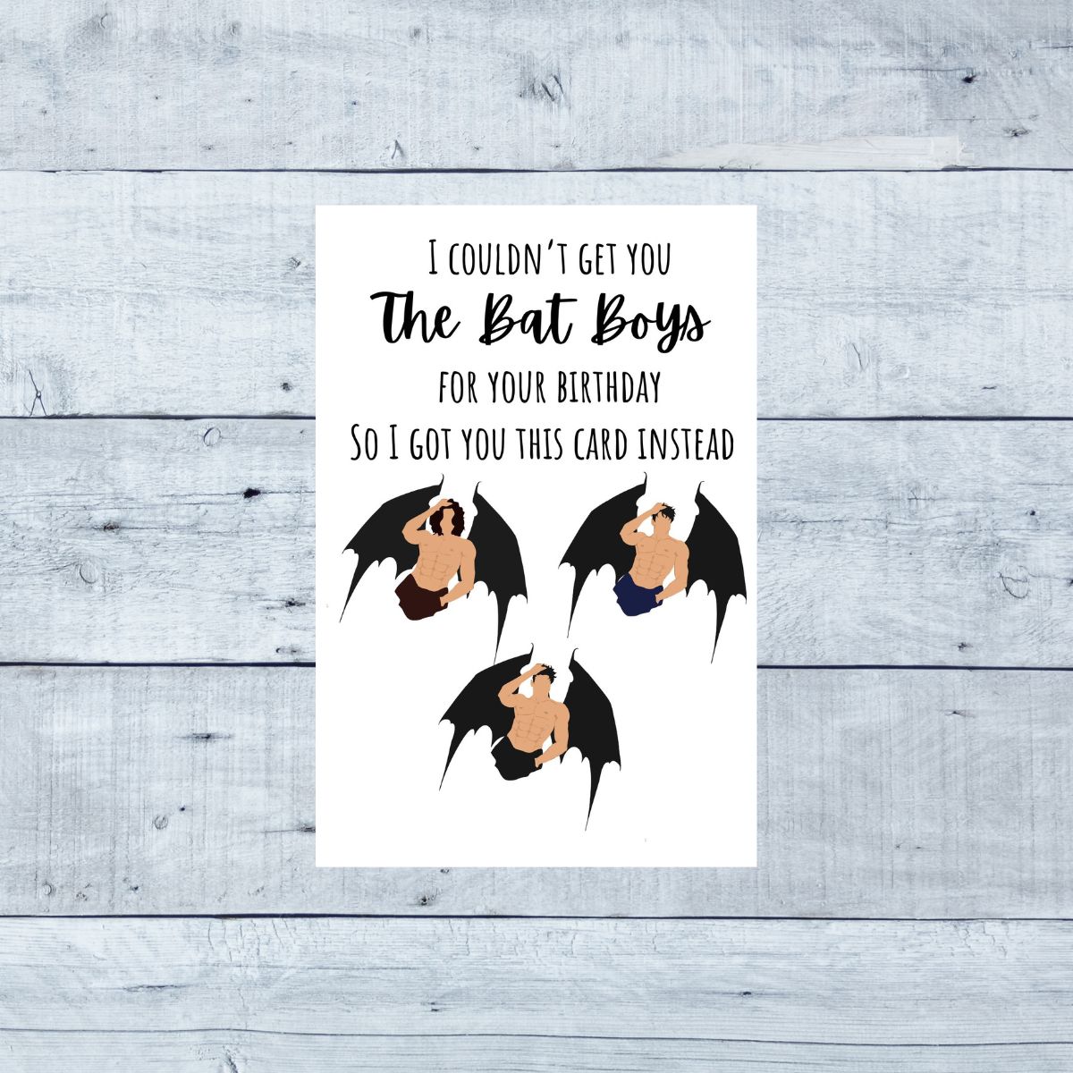 Bat Boys ACOTAR Birthday Greeting Card, Rhysand Azriel Cassian Birthday Card, Bookish Birthday Card, Booktok Card
