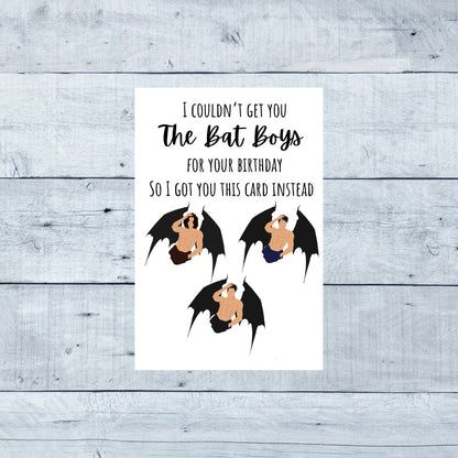Bat Boys ACOTAR Birthday Greeting Card, Rhysand Azriel Cassian Birthday Card, Bookish Birthday Card, Booktok Card