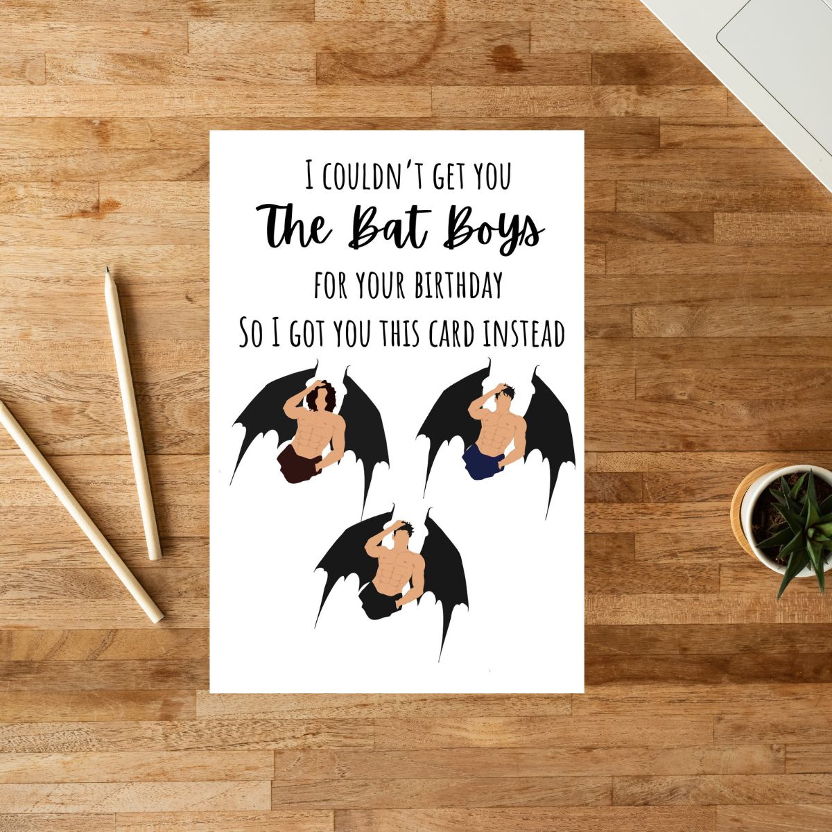 Bat Boys ACOTAR Birthday Greeting Card, Rhysand Azriel Cassian Birthday Card, Bookish Birthday Card, Booktok Card