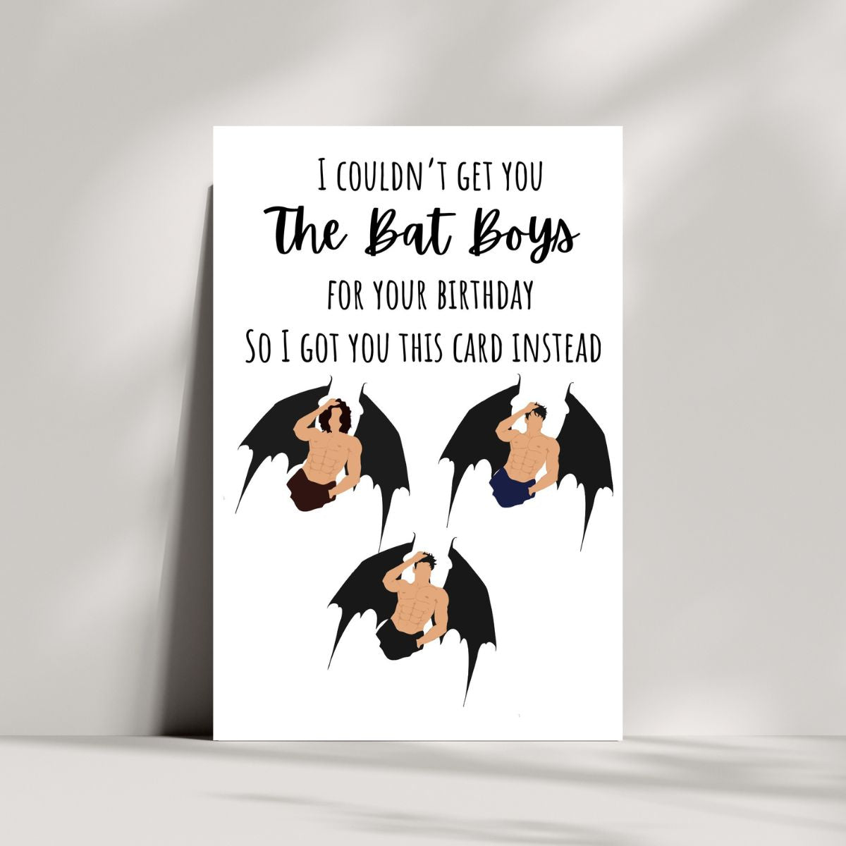 Bat Boys ACOTAR Birthday Greeting Card, Rhysand Azriel Cassian Birthday Card, Bookish Birthday Card, Booktok Card