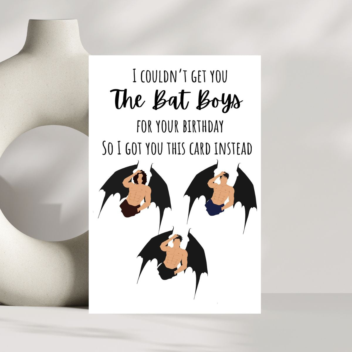 Bat Boys ACOTAR Birthday Greeting Card, Rhysand Azriel Cassian Birthday Card, Bookish Birthday Card, Booktok Card
