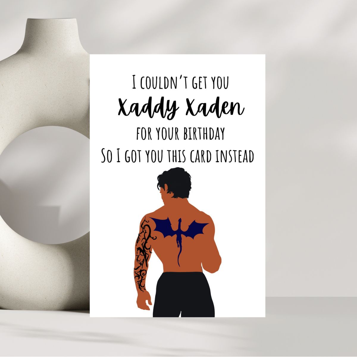 Printable Xaden Riorson Card, Bookish Funny Birthday Card for Her, Book Lover Gift, BookTok Gift, Personalized Birthday Card for Her