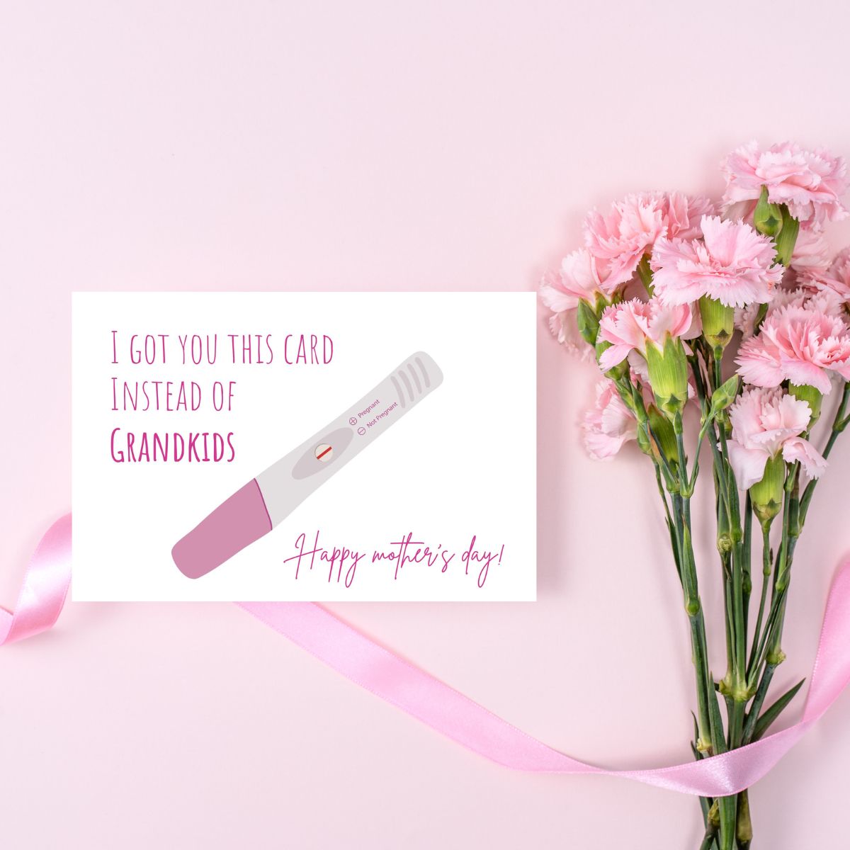 Printable I Got You This Card Instead Of Grandkids, Funny Mother's Day Card, Rude Mom Day Greeting, Hilarious Mom Gift, Humorous Card