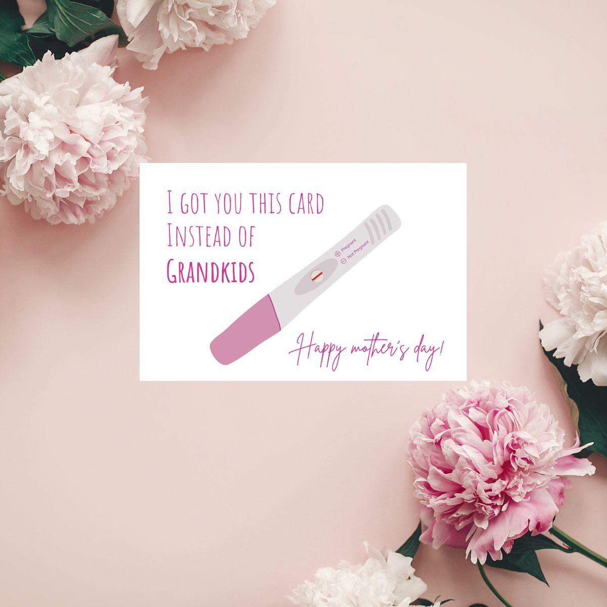 Printable I Got You This Card Instead Of Grandkids, Funny Mother's Day Card, Rude Mom Day Greeting, Hilarious Mom Gift, Humorous Card