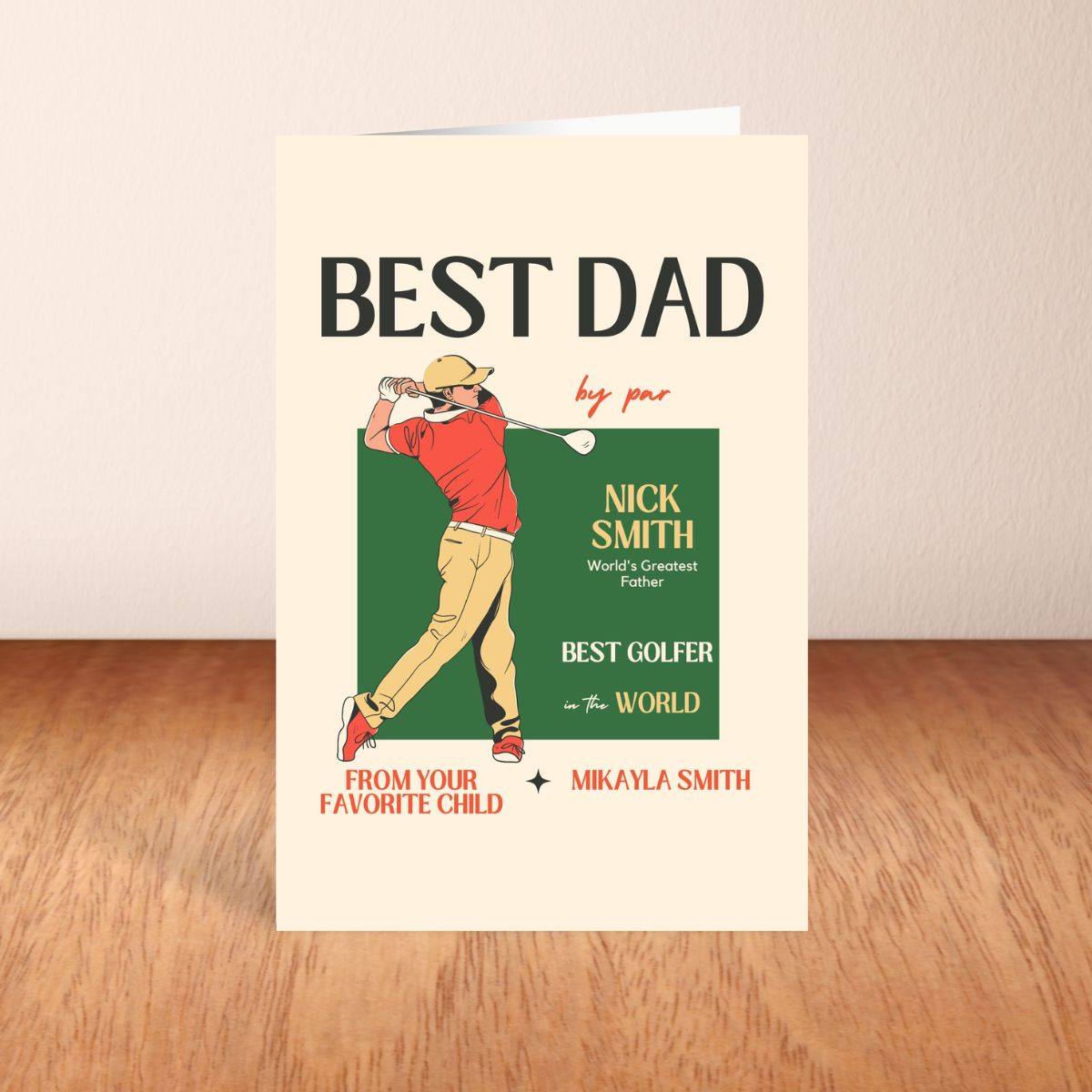 Personalized Father's Day Golf Greeting Card, Cute Golf Greeting Card for Dad, Cool Golf Card for Father's Day