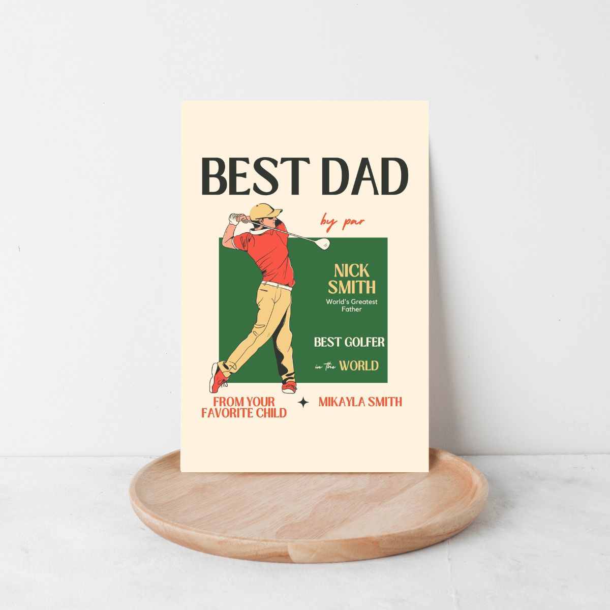Personalized Father's Day Golf Greeting Card, Cute Golf Greeting Card for Dad, Cool Golf Card for Father's Day