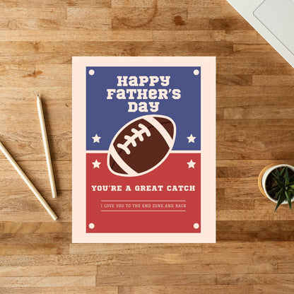 Retro Football Father's Day Greeting Card