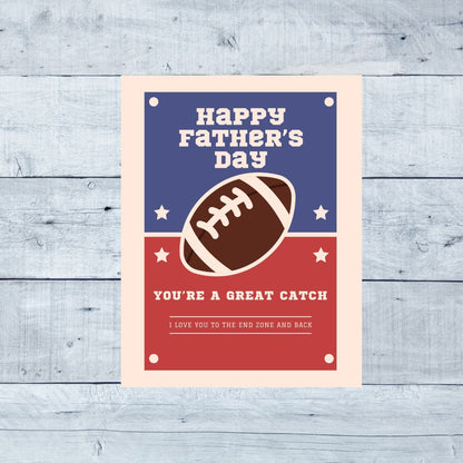 Retro Football Father's Day Greeting Card