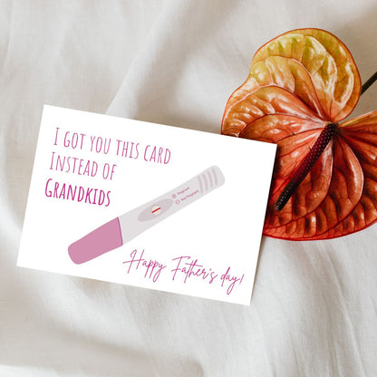 I Got You This Card Instead Of Grandkids, Funny Father's Day Card, Rude Dad Day Greeting, Hilarious Dad Gift, Humorous Card