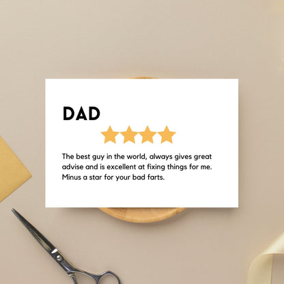 Dad Rating Father's Day Greeting Card