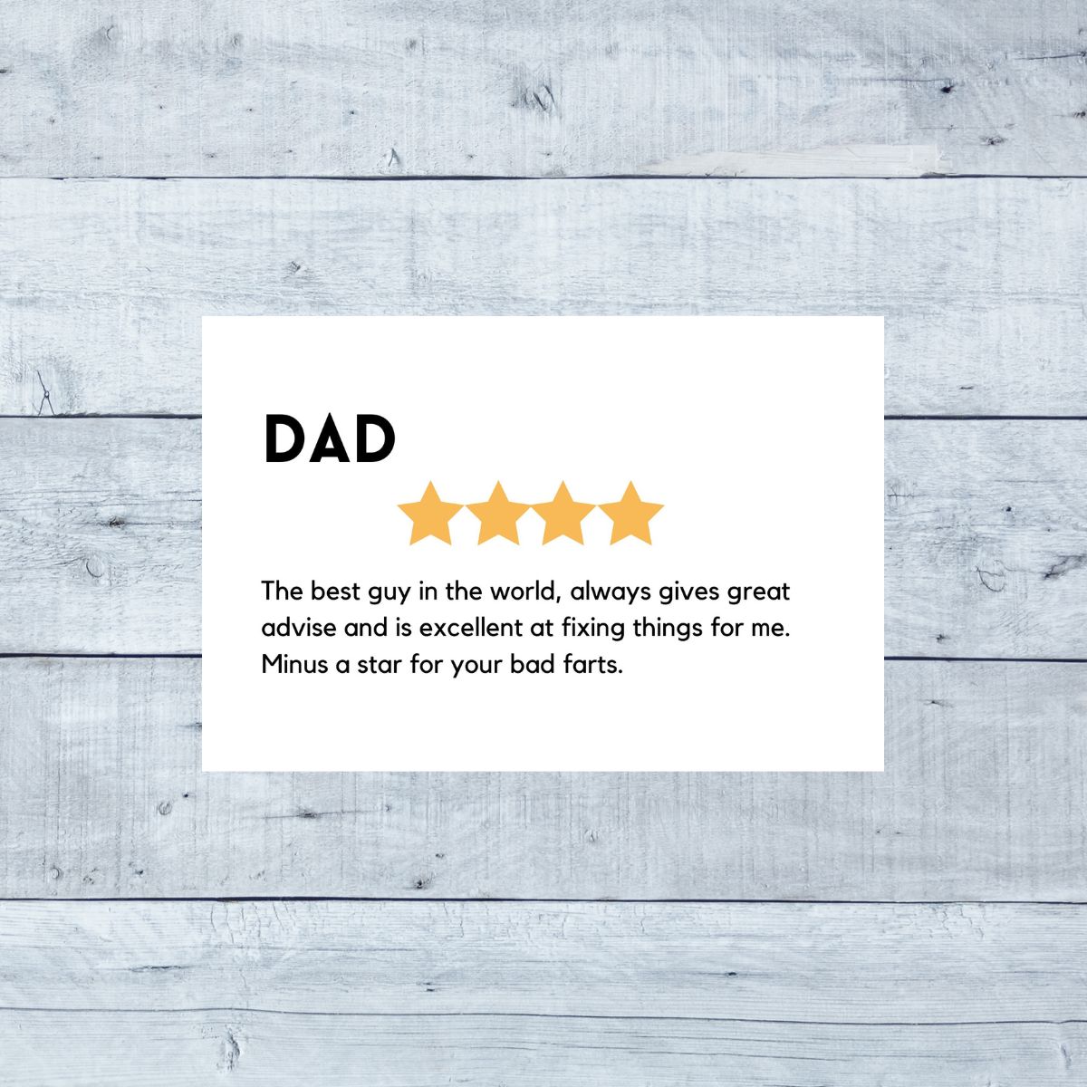 Dad Rating Father's Day Greeting Card