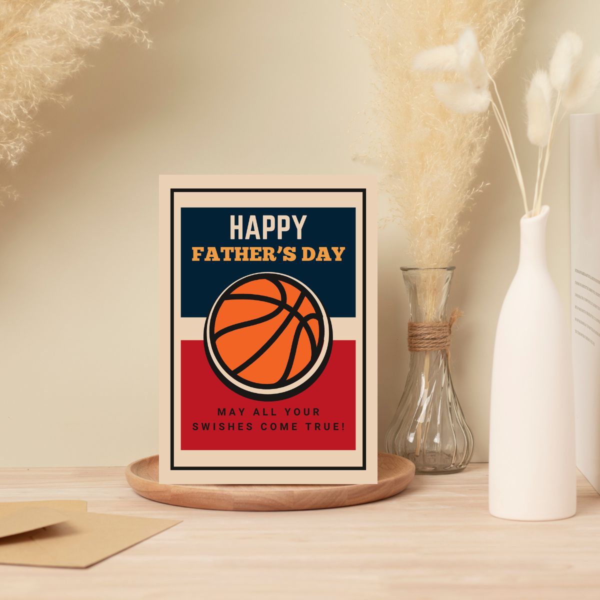 Retro Basketball Father's Day Greeting Card