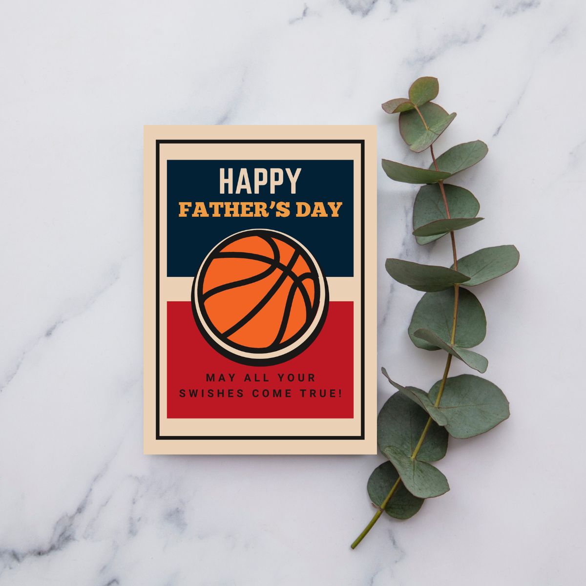 Retro Basketball Father's Day Greeting Card