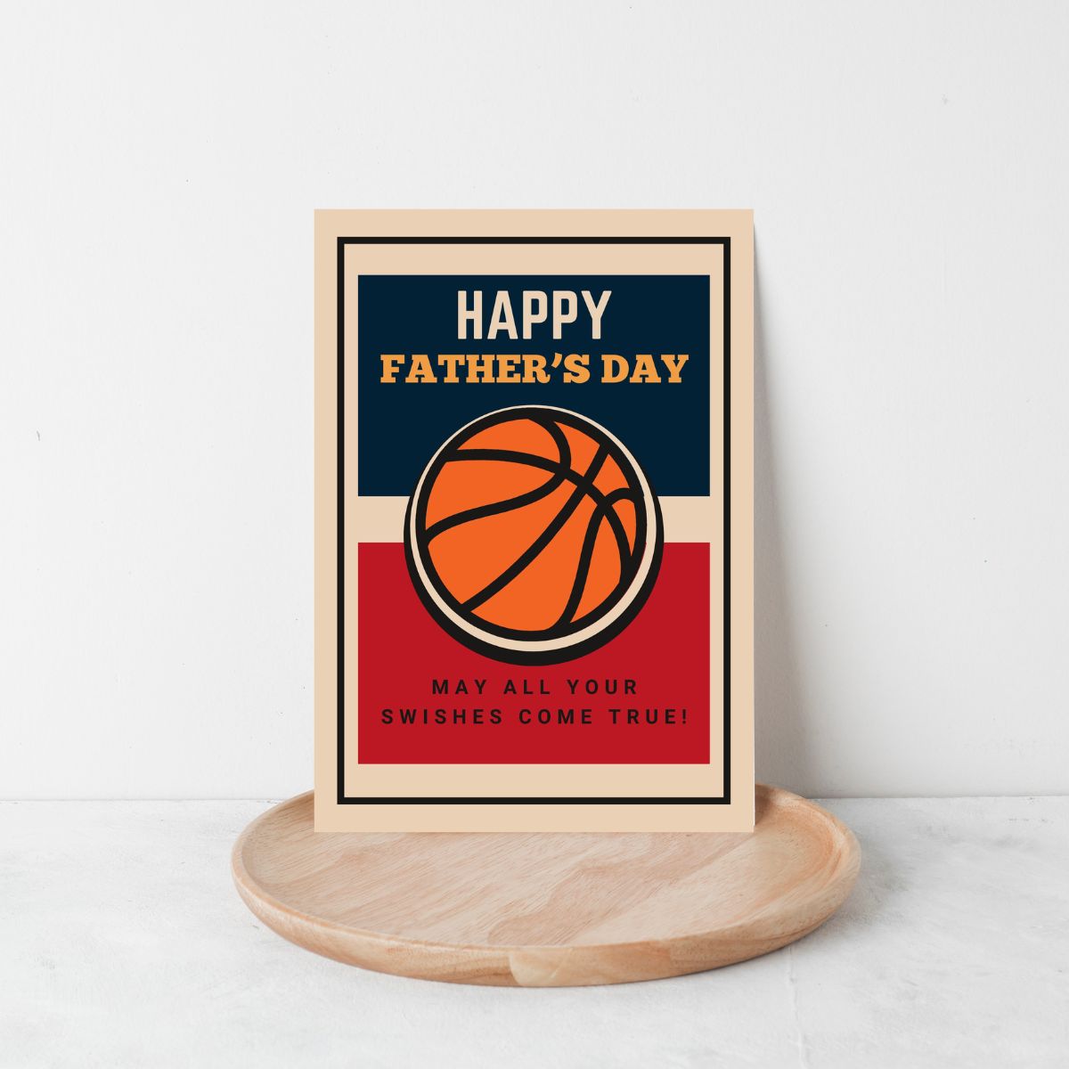 Retro Basketball Father's Day Greeting Card