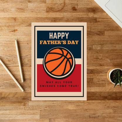 Retro Basketball Father's Day Greeting Card
