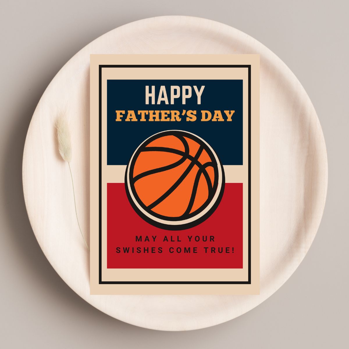 Retro Basketball Father's Day Greeting Card