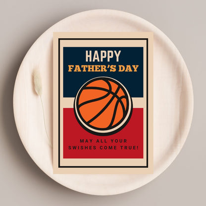 Retro Basketball Father's Day Greeting Card