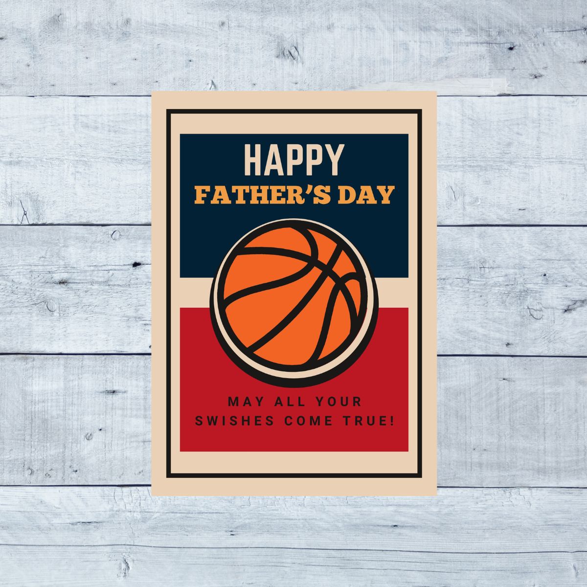 Retro Basketball Father's Day Greeting Card