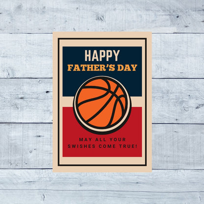 Retro Basketball Father's Day Greeting Card