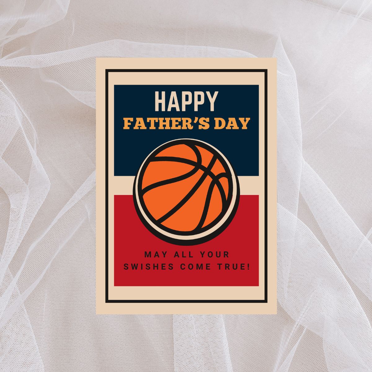 Retro Basketball Father's Day Greeting Card