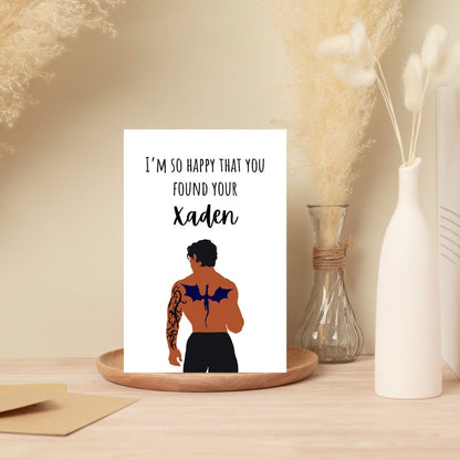 Xaden Riorson Greeting Card, Funny Bookish Wedding or Bridal Shower Card for Her, Book Lover Gift, Fourth Wing Inspired Personalized Card