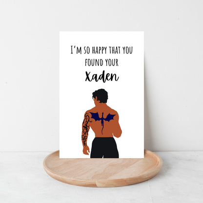 Xaden Riorson Greeting Card, Funny Bookish Wedding or Bridal Shower Card for Her, Book Lover Gift, Fourth Wing Inspired Personalized Card
