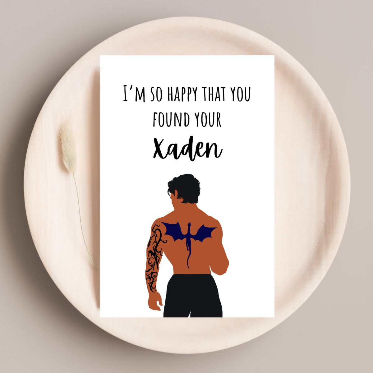 Xaden Riorson Greeting Card, Funny Bookish Wedding or Bridal Shower Card for Her, Book Lover Gift, Fourth Wing Inspired Personalized Card