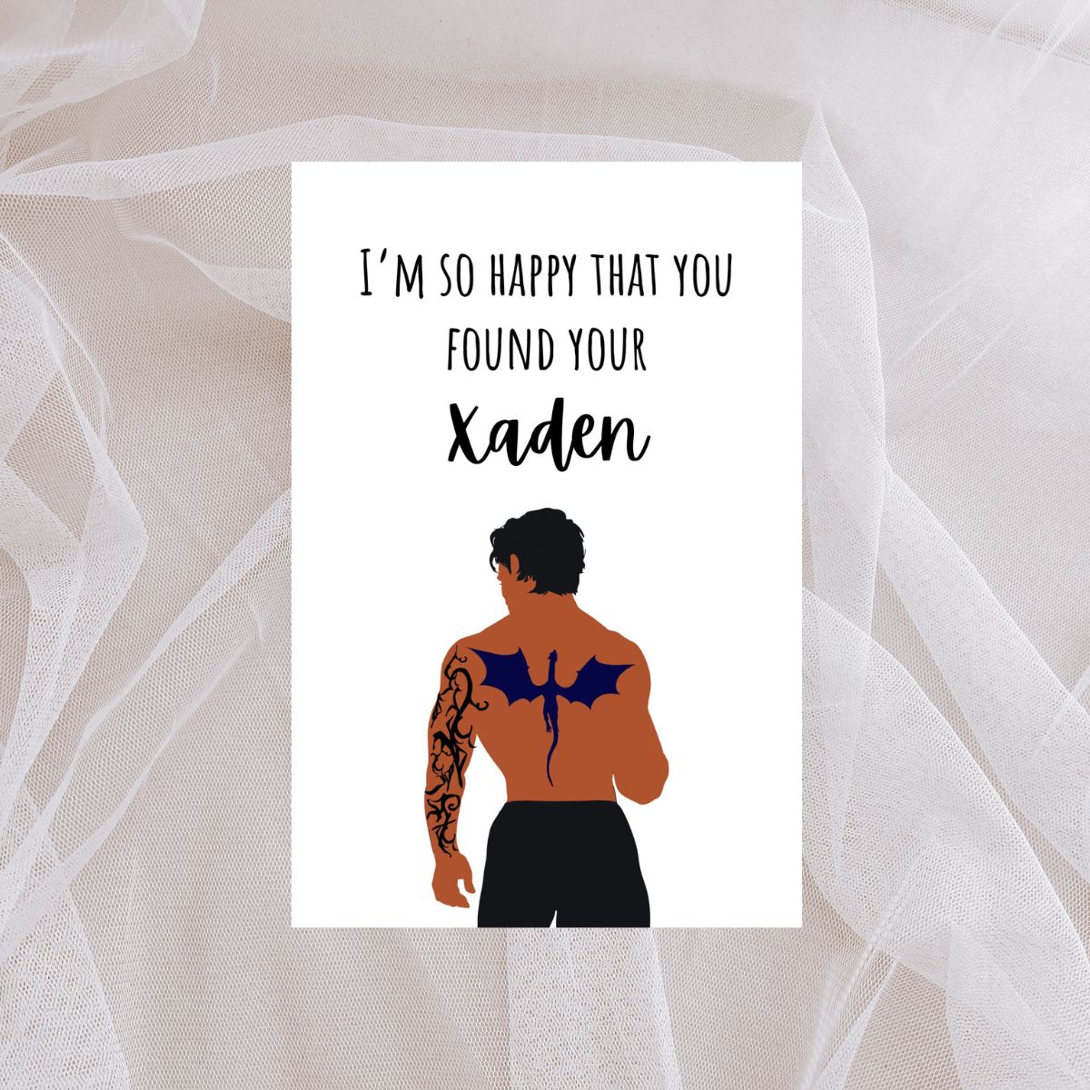 Xaden Riorson Greeting Card, Funny Bookish Wedding or Bridal Shower Card for Her, Book Lover Gift, Fourth Wing Inspired Personalized Card