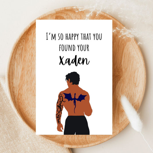 Xaden Riorson Greeting Card, Funny Bookish Wedding or Bridal Shower Card for Her, Book Lover Gift, Fourth Wing Inspired Personalized Card