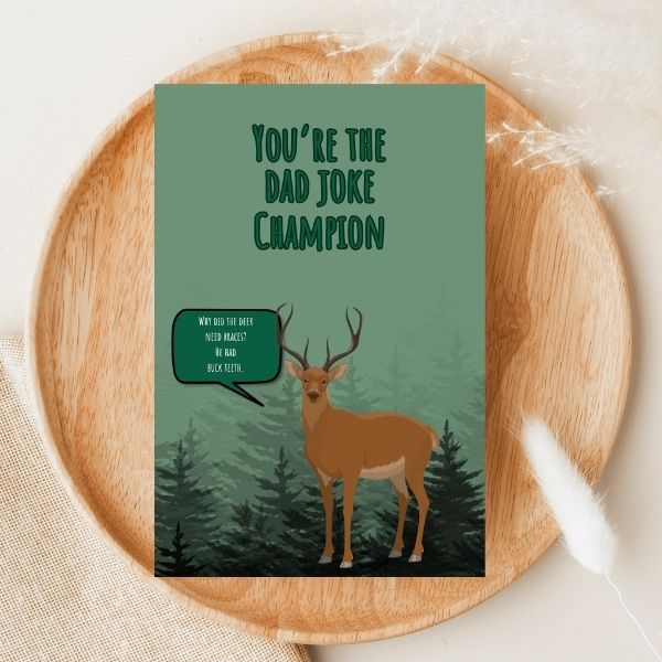 Funny Deer Dad Joke Father's Day Greeting Card