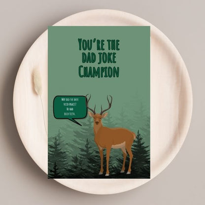 Funny Deer Dad Joke Father's Day Greeting Card