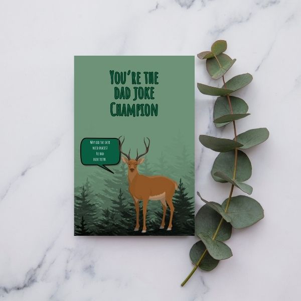 Funny Deer Dad Joke Father's Day Greeting Card