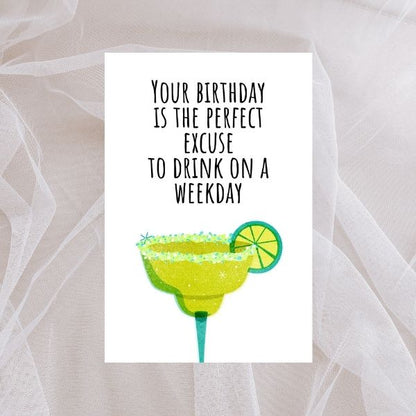 Printable Funny Margarita Birthday Card