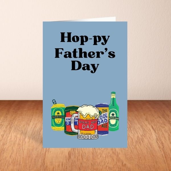 Hop-py Father’s Day Card 🍻 | Funny Beer Greeting Card for Dad
