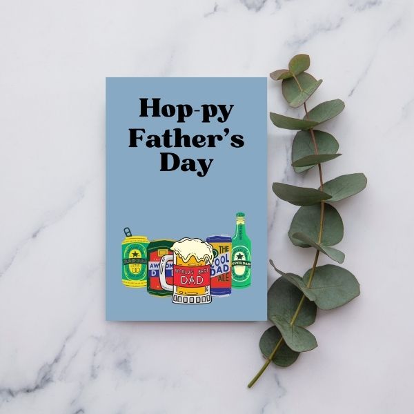 Hop-py Father’s Day Card 🍻 | Funny Beer Greeting Card for Dad