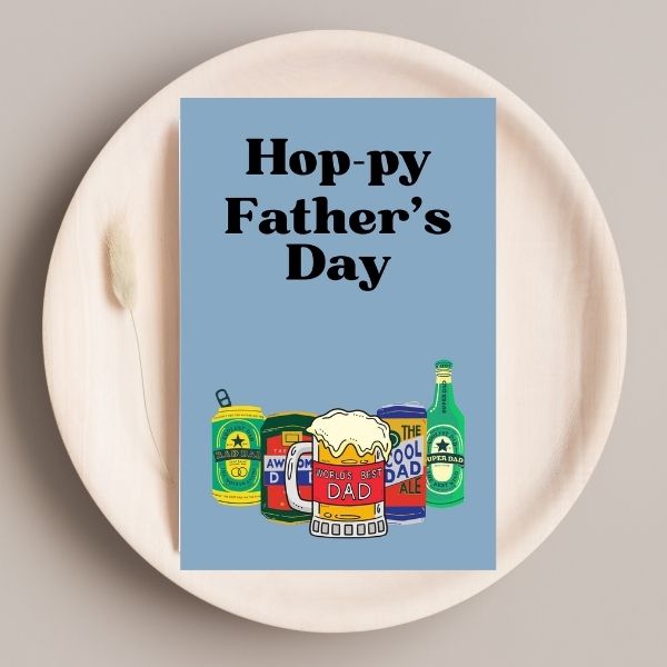 Hop-py Father’s Day Card 🍻 | Funny Beer Greeting Card for Dad