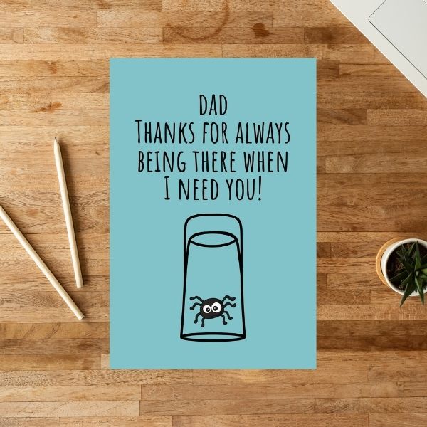 Funny Father’s Day Card 😂 | Thanks for Always Saving Me From Spiders!