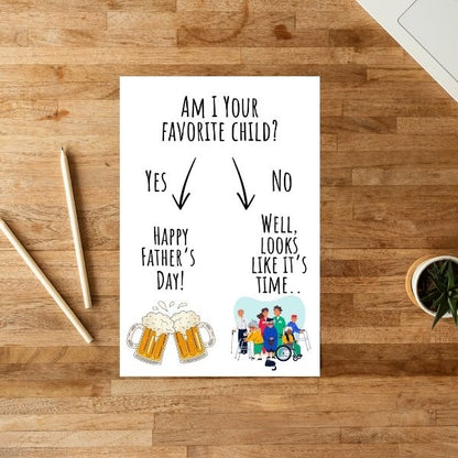 Funny Father’s Day Card 😂 | Am I Your Favorite Child? Yes or No – Circle One!