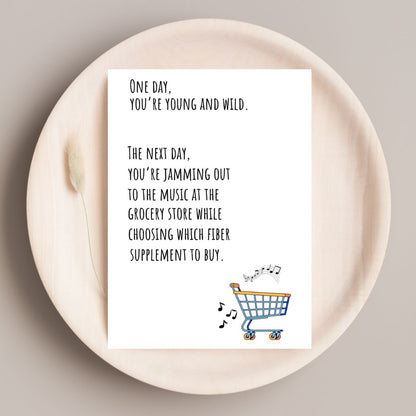 Relatable Birthday Card 🛒 | Grocery Store Aisles Hit Different with Headphones In!
