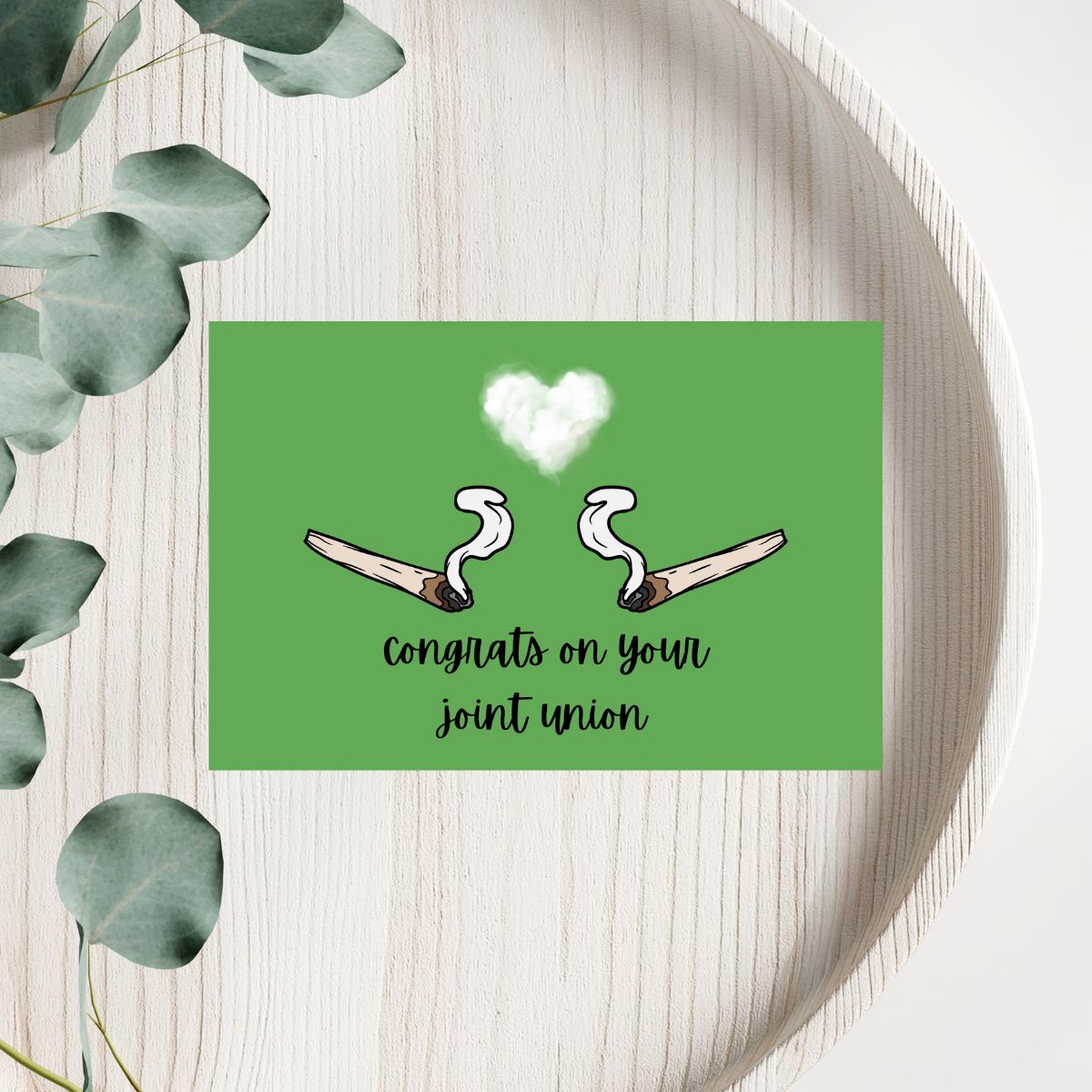 Congrats on Your Joint Union Wedding Card, Greeting Card, Engagement Card, Funny Weed Wedding Card, Pot Wedding Card, Marijuana Card, Weed