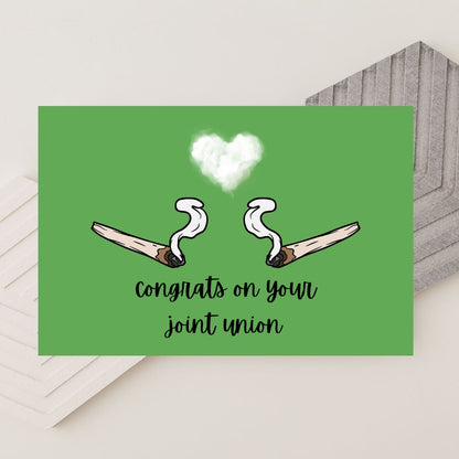 Congrats on Your Joint Union Wedding Card, Greeting Card, Engagement Card, Funny Weed Wedding Card, Pot Wedding Card, Marijuana Card, Weed