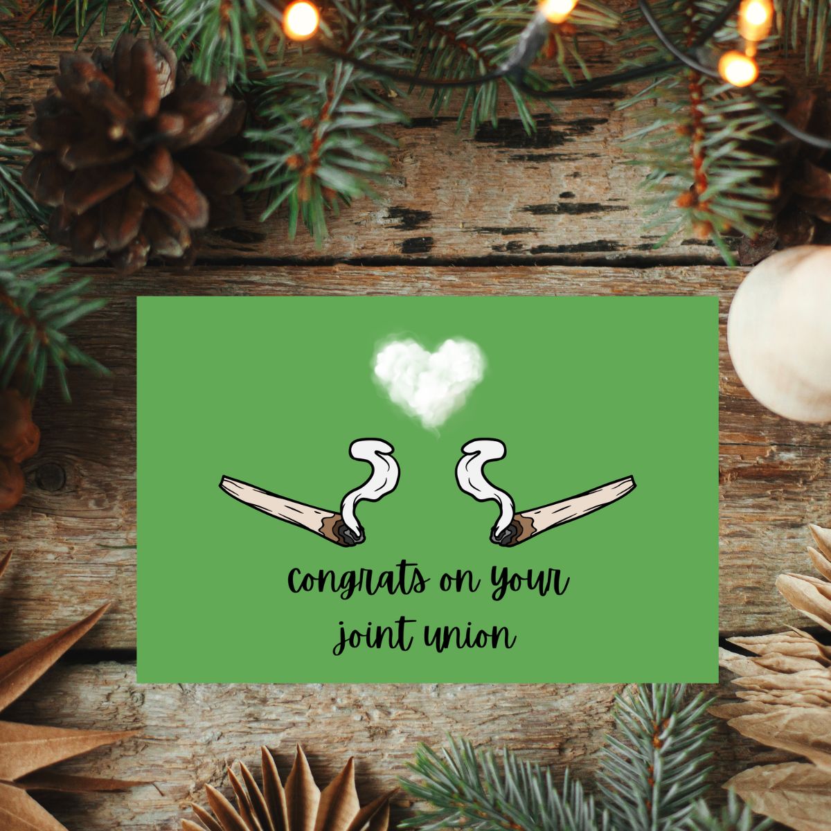 Congrats on Your Joint Union Wedding Card, Greeting Card, Engagement Card, Funny Weed Wedding Card, Pot Wedding Card, Marijuana Card, Weed