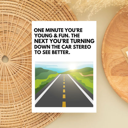 Funny Birthday Card 😂 | You Know You’re Old When You Turn Down the Radio to See Better