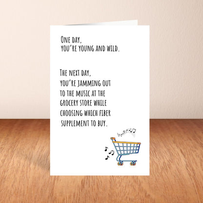Relatable Birthday Card 🛒 | Grocery Store Aisles Hit Different with Headphones In!