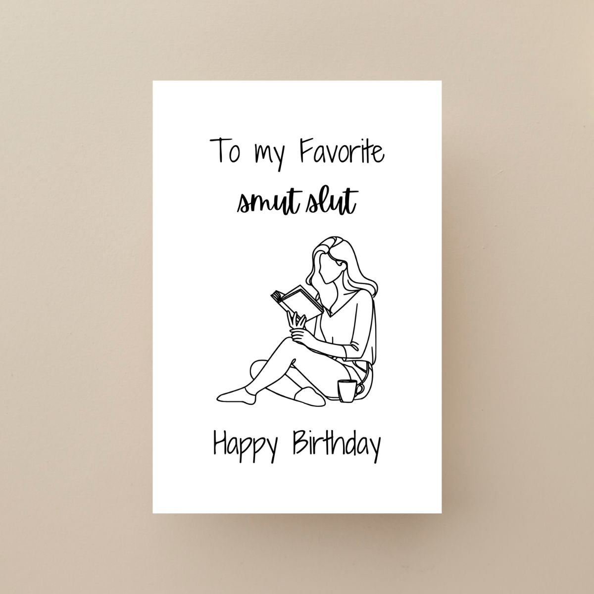 Printable To My Favorite Smut Slut Birthday Card, Bookish Greeting Card, Booktok Birthday Card, Dark Romance Reader Gift, Gift for Reader