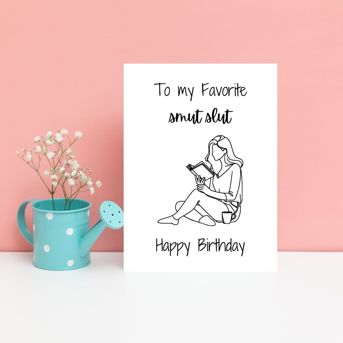 Printable To My Favorite Smut Slut Birthday Card, Bookish Greeting Card, Booktok Birthday Card, Dark Romance Reader Gift, Gift for Reader