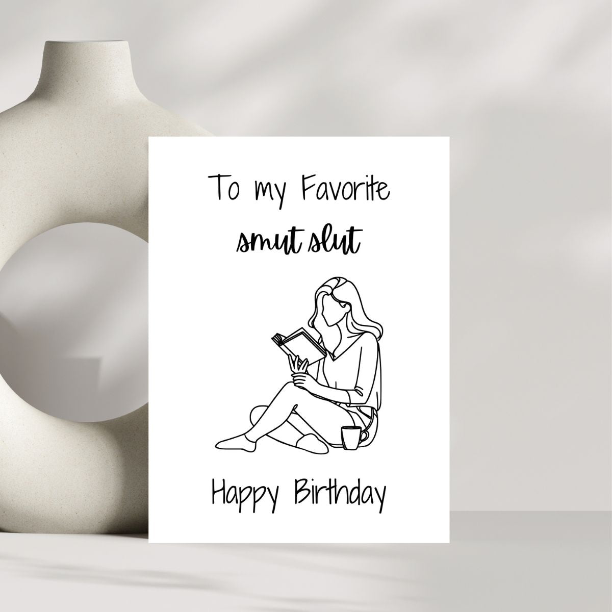 Printable To My Favorite Smut Slut Birthday Card, Bookish Greeting Card, Booktok Birthday Card, Dark Romance Reader Gift, Gift for Reader